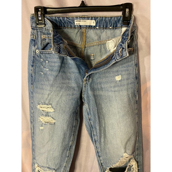 Garage Denim Jeans  Size 00  Heavy Denim  Straight Leg distressed jeans - Picture 3 of 14